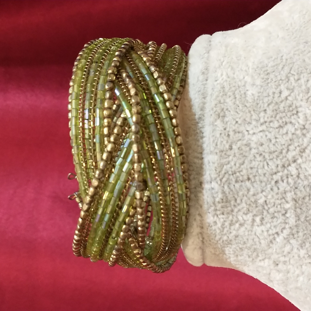 Beaded Stretch Cuff Bracelet